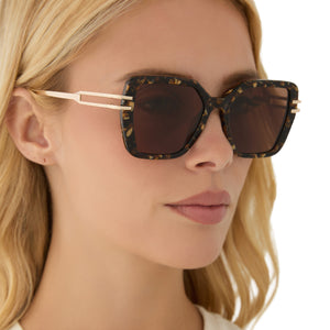 Lunettes De Soleil Femme Design Marbré Brun - Neuf Sans Étiquette, EN PROMO ✨