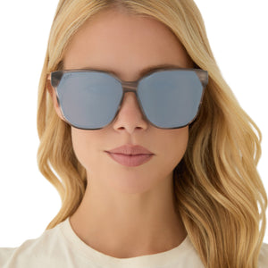 Gia Square Sunglasses | Smoke Marble & Grey & Silver Flash | DIFF