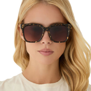 MEREDITH - GLITTER TORTOISE + BROWN GRADIENT SUNGLASSES