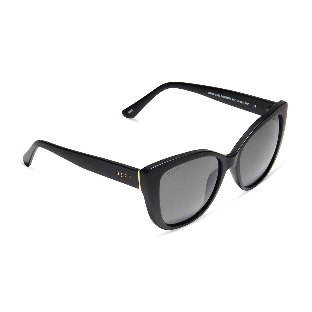 Rae Matte Black + Grey Sunglasses | DIFF Eyewear
