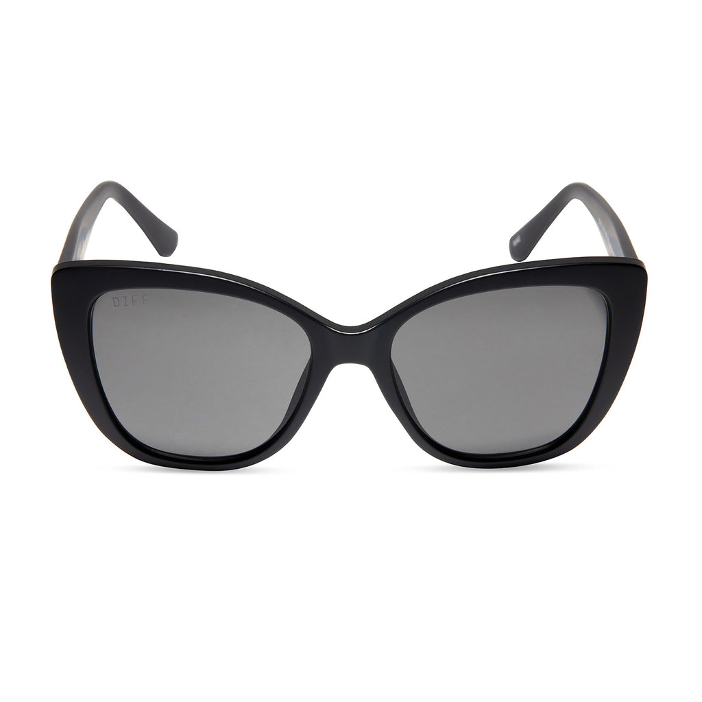 Rae Matte Black + Grey Sunglasses | DIFF Eyewear