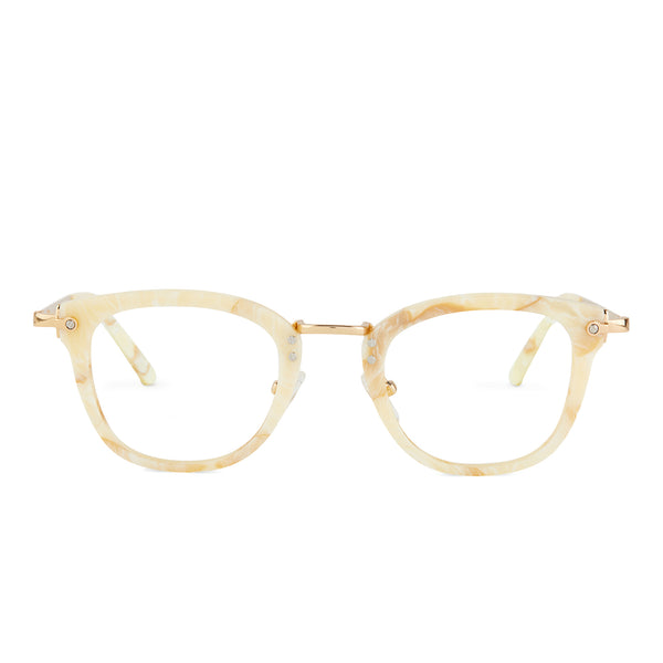 rue - milk n honey + prescription glasses