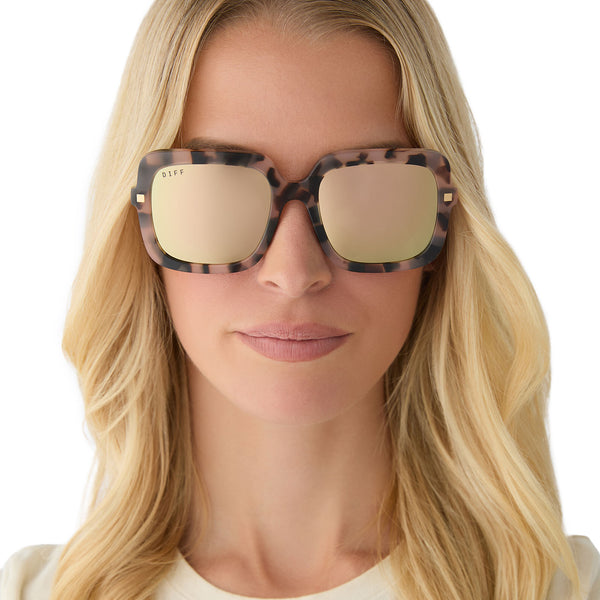 sandra - himalayan tortoise + taupe mirror sunglasses 6