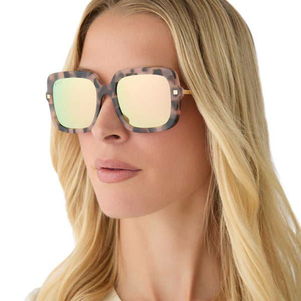 sandra - himalayan tortoise + taupe mirror sunglasses 7