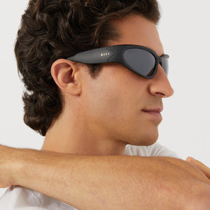 Side Out Wrap Sunglasses | Matte Black & Grey Polarized  display picture 3