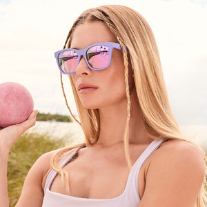 Storm Square Sunglasses | Matte Lavender & Lavender Mirror  display picture 2