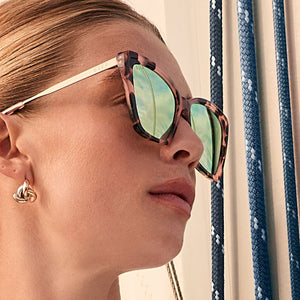 Becky II Cat Eye Sunglasses | Himalayan Tort & Taupe Mirror | DIFF