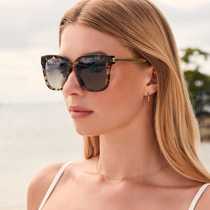 Bella Square Sunglasses | Espresso Tortoise & Grey Polarized