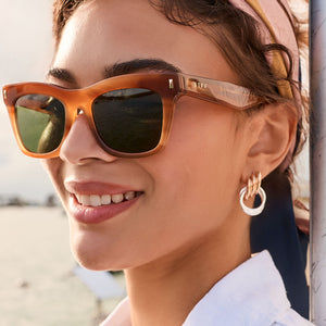 Bradley Cat Eye Sunglasses | Tawny Tortoise & G15 | DIFF Eyewear