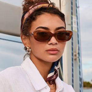 Daphne Rectangle Sunglasses | Tawny Tortoise & Brown | DIFF  display picture 2
