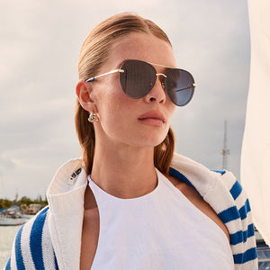 Lenox Aviator Sunglasses | Gold & Blue Gradient Polarized  display picture 1