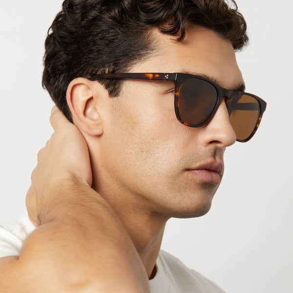 darren - matte rich tortoise + brown + polarized sunglasses 5