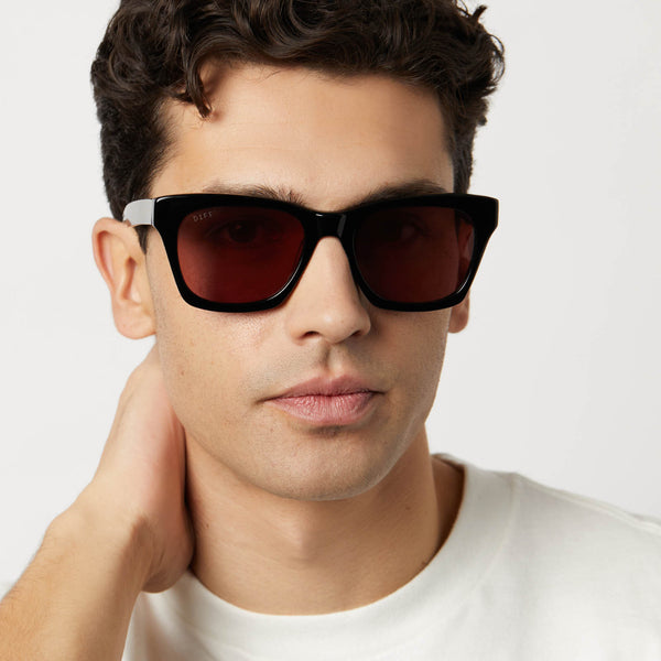 dean xl - black + mauve + polarized sunglasses 6
