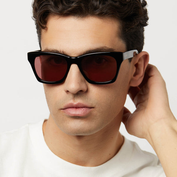 dean xl - black + mauve + polarized sunglasses 7