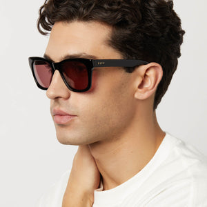NEW!! DIFF Dean sunglasses Dean Square Sunglasses | Matte Black & Blue Polarized | DIFF  main image 2