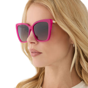 DIFF Becky -Rose Gold Oversized Cat Eye Sunglasses Gradient Lens w/ Case & Cloth Amazon.com: DIFF Becky V Designer Oversized Cat Eye  main image 2