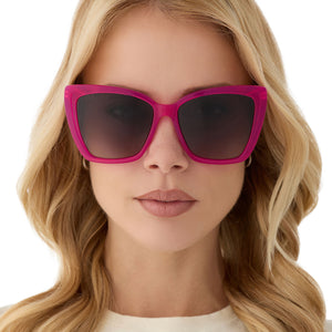 Becky II Cat Eye Sunglasses | Bright Tulip & Grey Gradient | DIFF