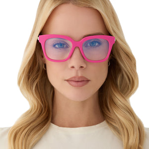 Bella XS Square Glasses | Bright Pink | DIFF Eyewear
