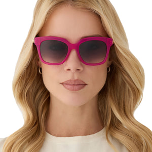 Bella XS Square Sunglasses | Bright Tulip & Grey Gradient | DIFF