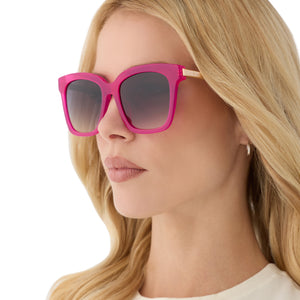 Bella Square Sunglasses | Bright Tulip & Grey Gradient  display picture 1