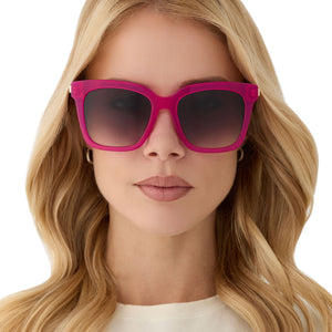 Bella Square Sunglasses | Bright Tulip & Grey Gradient | DIFF Eyewear