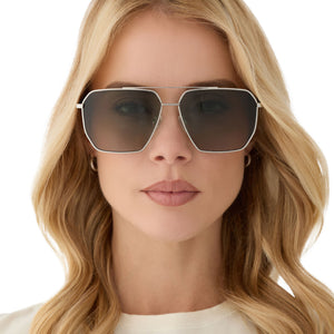 Berkely Navigator Sunglasses | Silver & Cool Matcha | DIFF Eyewear