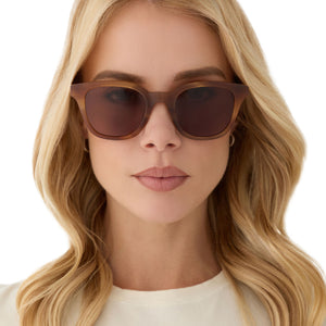 Bridget Round Sunglasses | Tawny Tort & Brown | DIFF Eyewear display picture 1