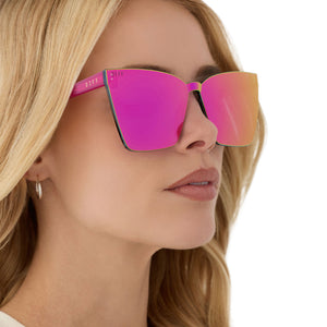 Goldie Cat Eye Sunglasses | Bright Tulip & Pink Rush Mirror  display picture 3