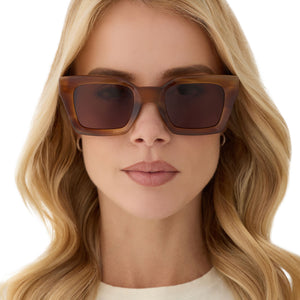 Greer Square Sunglasses | Tawny Tortoise & Brown | DIFF Eyewear display picture 2