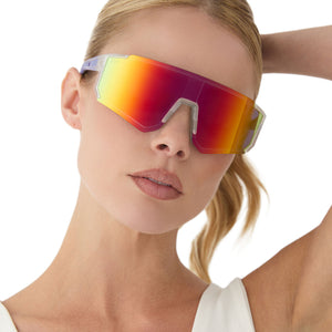 Diff Eyewear Rainbow Sunglasses Heat Shield Sunglasses | Crystal Clear & Rainbow Mirror  main image 4