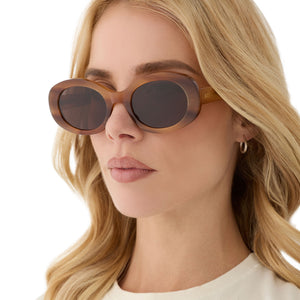 Lainey Oval Sunglasses | Tawny Tortoise & Brown | DIFF Eyewear