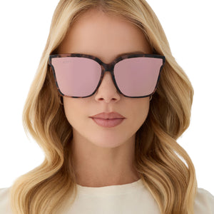 Meredith II Square Sunglasses | Himalayan Tort & Taupe Mirror