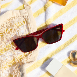 Alina Cateye Sunglasses | Red Hot Summer & Grey | DIFF Eyewear