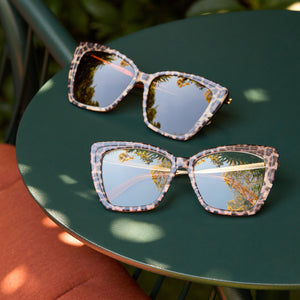 DIFF Becky II Occhiali Da Sole Donna – Motivo Occhio Di Gatto Oversize – Lenti A Specchio UV400 – Acciaio E Acetato – Include Custodia
