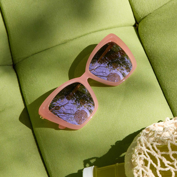 becky ii - peach + cherry blossom mirror sunglasses 6