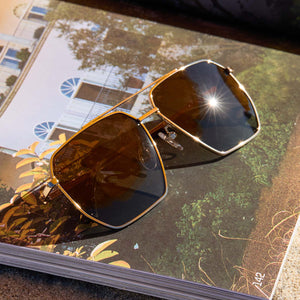 Berkely Navigator Sunglasses | Gold & Brown Gradient | DIFF  display picture 1