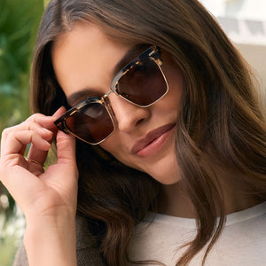 Capri Rectangle Sunglasses | Espresso Tort & Brown | DIFF Eyewear