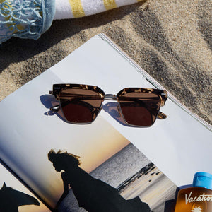 Capri Rectangle Sunglasses | Espresso Tort & Brown | DIFF 