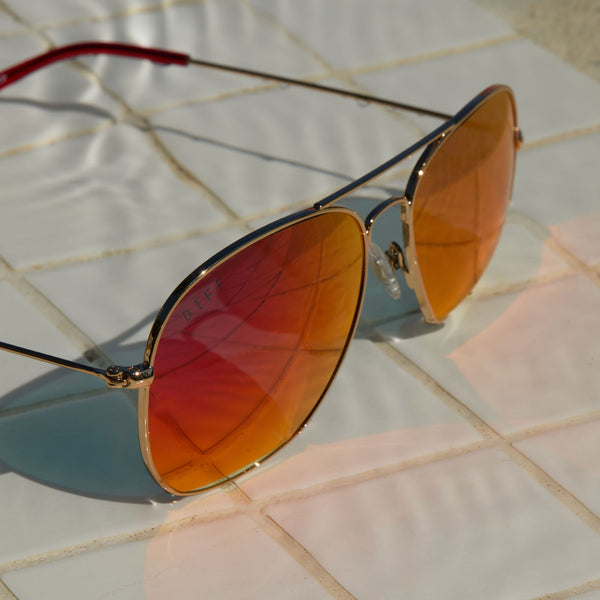 cruz - gold + red hot summer mirror + polarized sunglasses 6