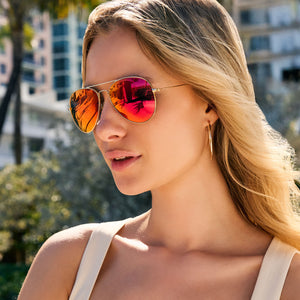 CRUZ - GOLD + RED HOT SUMMER MIRROR + POLARIZED SUNGLASSES