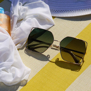 Donna IV Square Sunglasses | Champagne & Cool Matcha | DIFF Eyewear