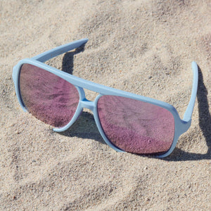 HANGTIME - MATTE BABY BLUE + LAVENDER MIRROR + POLARIZED SUNGLASSES