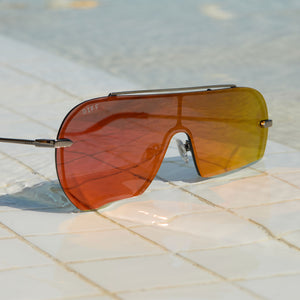 Diff Eyewear Red Orange Mirrored Shield Sunglasses Amazon.com: DIFF Sport Heat Lightweight Cycling Polarized  main image 3