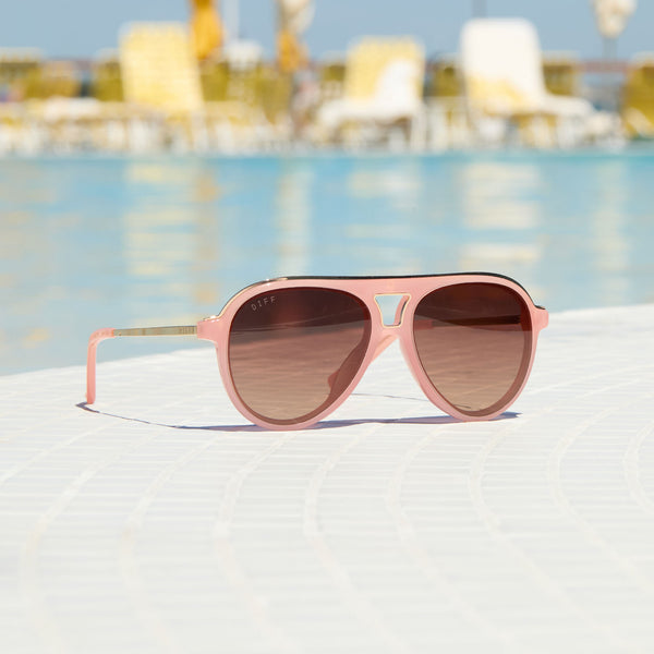 tosca iii - peach + brown gradient sunglasses 6
