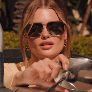 Berkely Navigator Sunglasses | Gold & Green Gradient | DIFF Eyewear