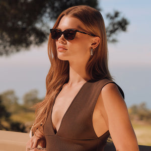 Hannah Rectangle Sunglasses | Espresso Tortoise & Brown | DIFF Eyewear