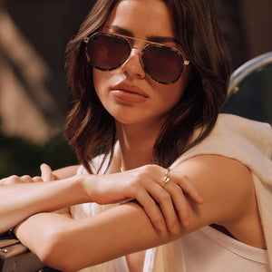 Joey Round Sunglasses | Espresso Tort + Gold & Brown | DIFF  display picture 2