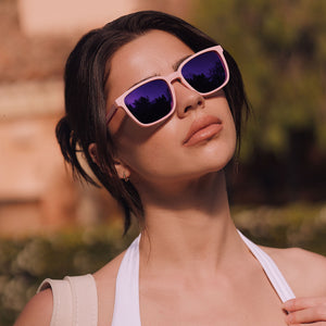 Rush Square Sunglasses | Baby Pink & Pink Rush Mirror | DIFF Eyewear
