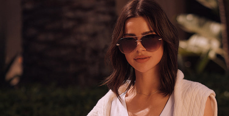 Fall photoshoot with cat eye sunglasses and oversized sunglasses