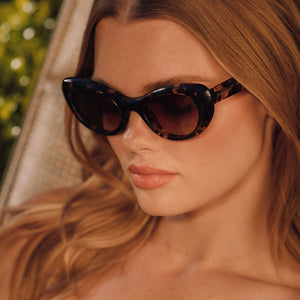 Zaria Cateye Sunglasses | Espresso Tort & Brown Gradient  display picture 2